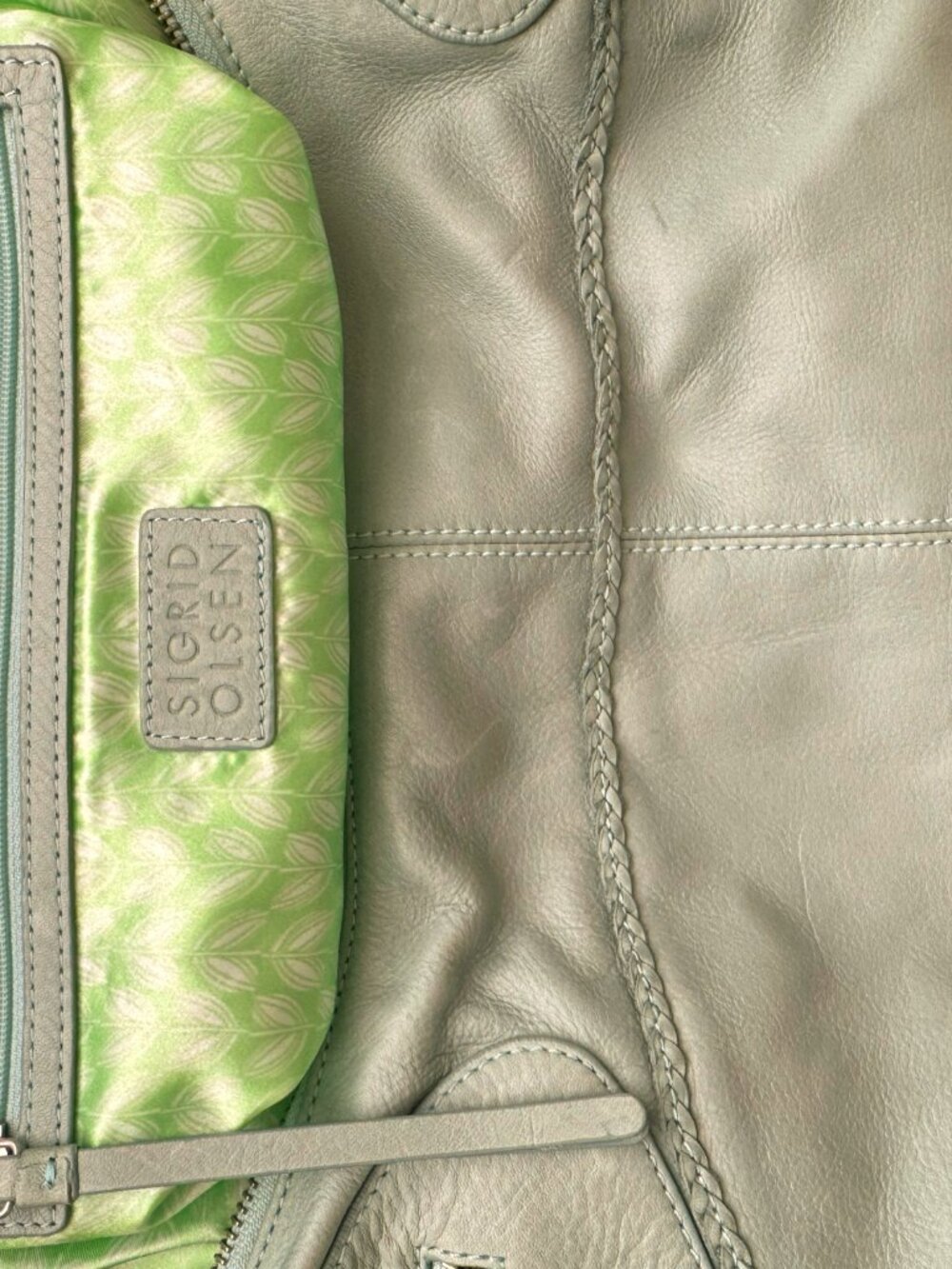 SIGRID OLSEN Aqua Sea Green Blue buttery Leather Hobo Purse NEW WITHOUT TAGS - Picture 7 of 11